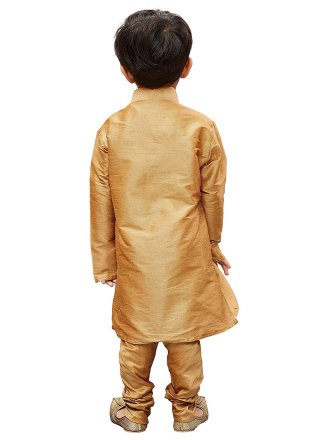 Dupion Silk Kurta Pyjama with Embroidered Work