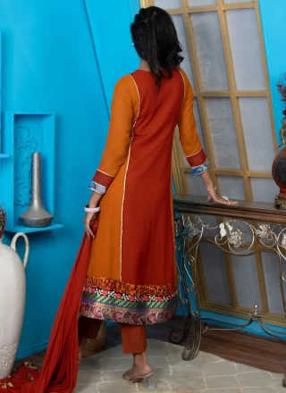 Embroidered and Patola Print Work Georgette Readymade Style In Multi Colour