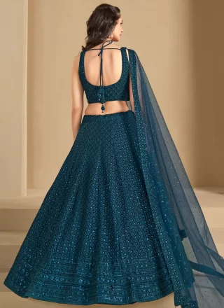 Embroidered, Sequins and Thread Work Georgette Lehenga Choli In Morpeach
