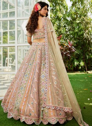 Embroidered, Sequins, Stone and Thread Work Net Lehenga Choli In Multi Colour