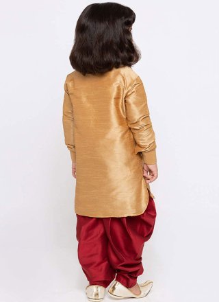 Embroidered Work Dupion Silk Kurta Pyjama In Cream for Ceremonial