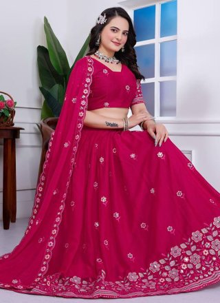 Embroidered Work Faux Georgette Lehenga Choli