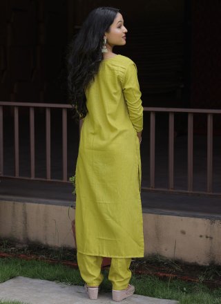 Embroidered Work Viscose Readymade Salwar Suit In Green