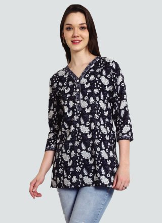 Enchanting Black Cotton Designer Kurti