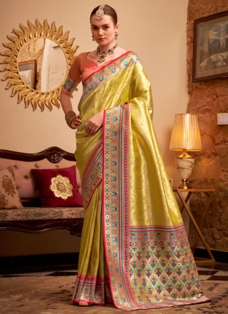 Entrancing Mustard Silk Traditional Saree