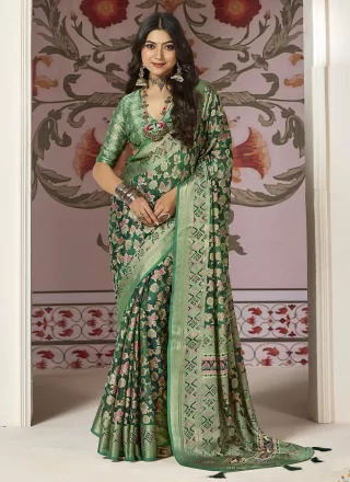 Especial Green Silk Contemporary Sari