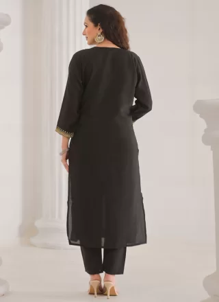 Fab Black Chanderi Readymade Style