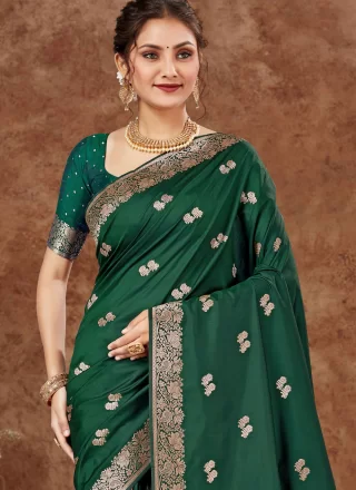 Fab Green Silk Contemporary Sari