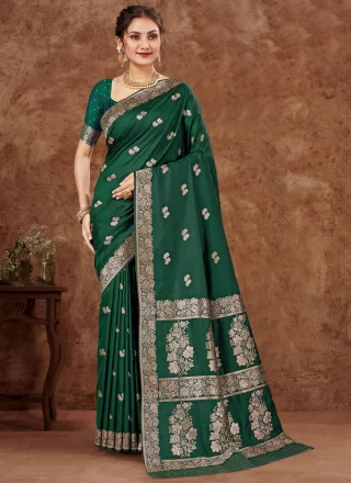 Fab Green Silk Contemporary Sari