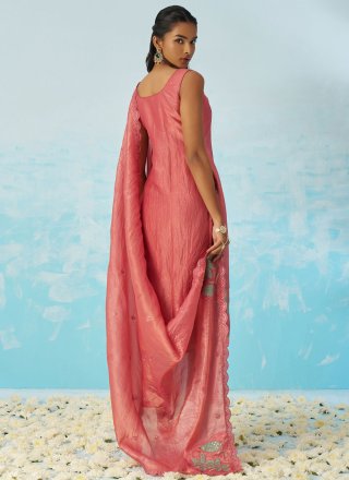Fancy Fabric Readymade Salwar Suit with Machine Embroidery Work