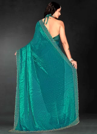Fandy Contemporary Sari In Firozi Color