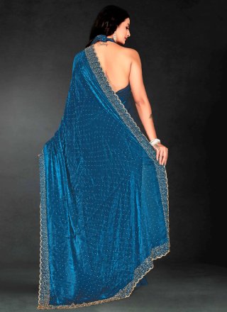 Fandy Designer Sari In Blue Color