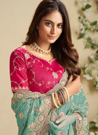 Fandy Traditional Saree In Blue Color