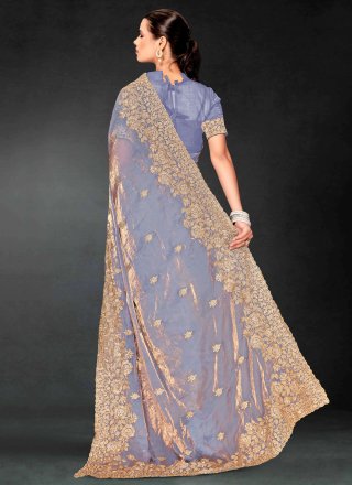 Fandy Trendy Saree with Cut, Embroidered and Zari Work