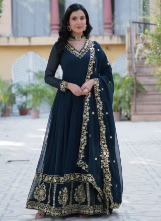 Buy Printed Georgette Gown Online : 269412 - Gown