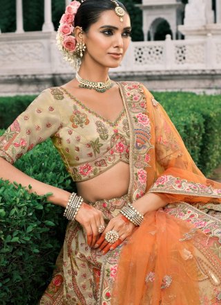 Fine Cream Silk Lehenga Choli