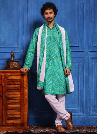 Firozi Viscose Kurta Pyjama