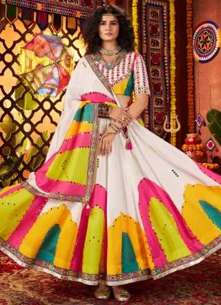 Flattering White Silk Readymade Lehenga Choli
