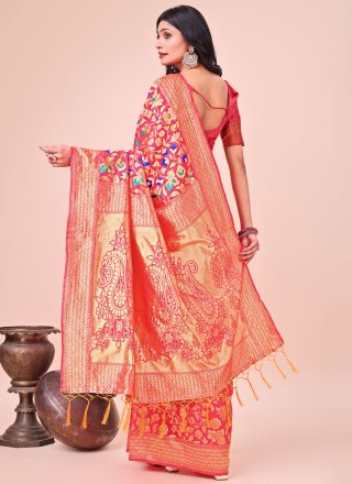 Flawless Rani Silk Trendy Saree