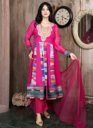 Fuchsia Georgette Salwar Suit