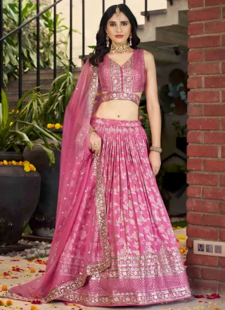 Fuchsia Jacquard Lehenga Choli