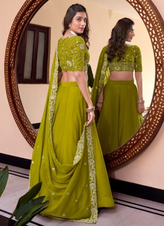 Georgette A - Line Lehenga Choli In Plain