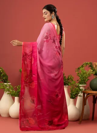 Georgette Classic Saree with Digital Print Work