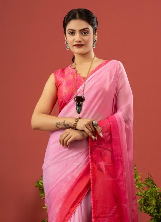 Georgette Classic Saree with Digital Print Work