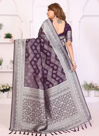 Georgette Contemporary Saree In Purple