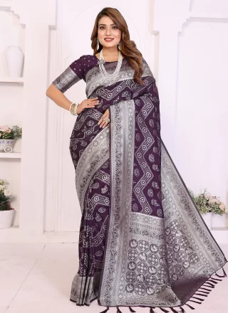 Georgette Contemporary Saree In Purple