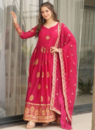 Georgette  Designer Gown with Embroidered and Sequins Work