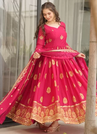 Georgette  Designer Gown with Embroidered and Sequins Work