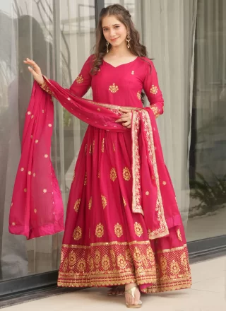 Georgette  Designer Gown with Embroidered and Sequins Work