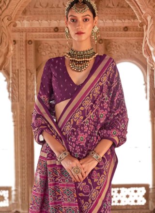 Georgette Designer Saree In Purple