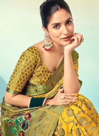 Georgette Designer Saree with Weaving Work