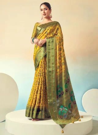 Georgette Designer Saree with Weaving Work
