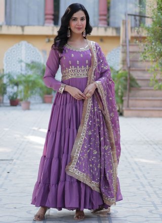 Georgette Gown In Lavender