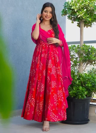 Georgette Gown In Pink Colour