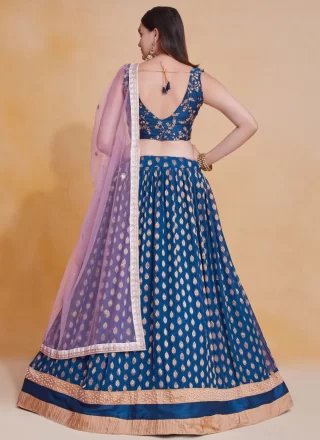 Georgette Lehenga Choli In Blue Color