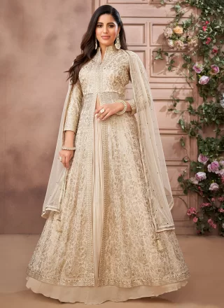Georgette Lehenga Choli In Cream