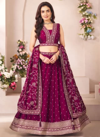 Georgette Lehenga Choli In Purple