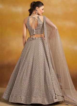 Georgette Lehenga Choli with Embroidered, Sequins and Thread Work