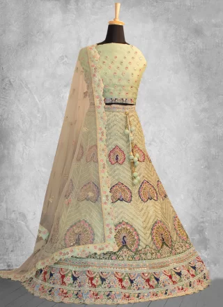 Georgette Lehenga Choli with Embroidered, Thread and Zari Work