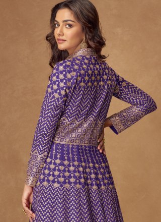 Georgette Readymade Lehenga Choli In Violet Colour