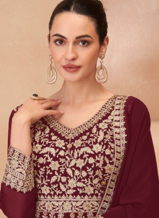 Georgette Readymade Lehenga Choli with Embroidered and Zari Work