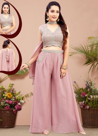 Georgette Readymade Salwar Suit with Embroidered Work