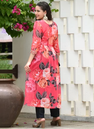 Georgette Salwar Suit In Pink Colour