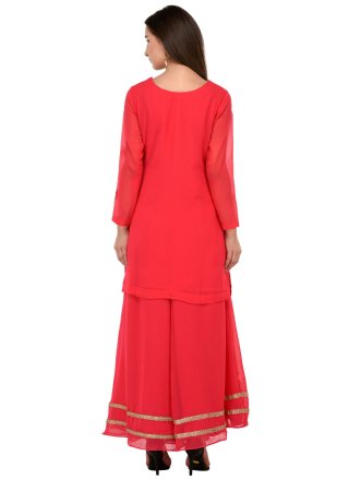 Georgette Salwar Suit In Pink Color