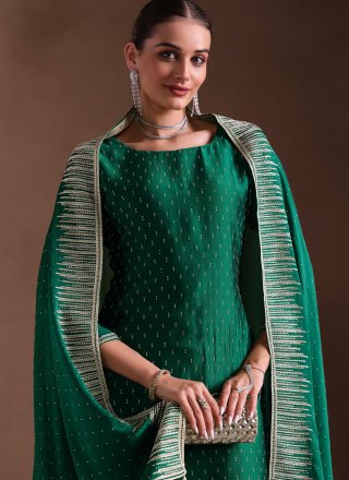 Georgette Salwar Suit with Embroidered and Swarovski Work