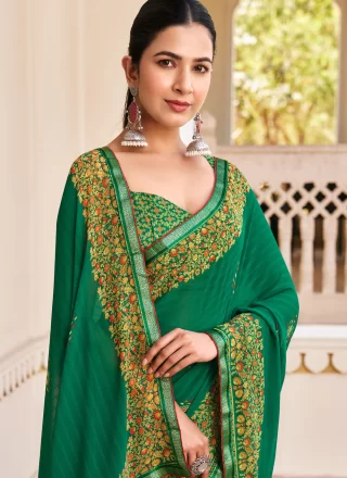 Georgette Trendy Saree with Print Work